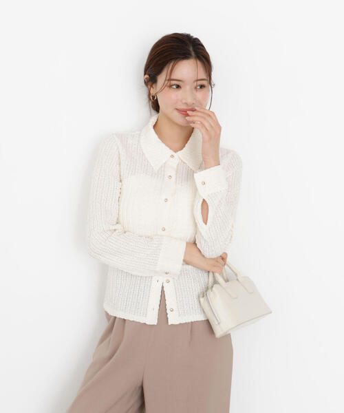 PROPORTION BODY DRESSING(プロポーションボディドレッシング)の「<ハンドウォッシャブル>アイレットレースシャツ / 1215260902(Tシャツ/カットソー・レディース・ブラック/ホワイト系その他/イエロー・FREE)」の21枚目の写真