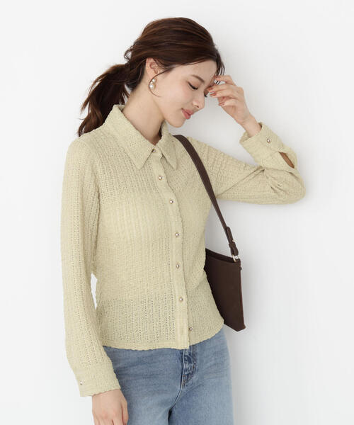 PROPORTION BODY DRESSING(プロポーションボディドレッシング)の「<ハンドウォッシャブル>アイレットレースシャツ / 1215260902(Tシャツ/カットソー・レディース・ブラック/ホワイト系その他/イエロー・FREE)」の16枚目の写真