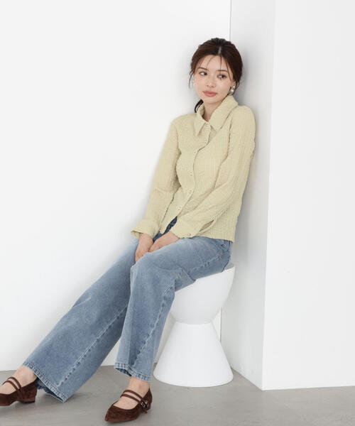 PROPORTION BODY DRESSING(プロポーションボディドレッシング)の「<ハンドウォッシャブル>アイレットレースシャツ / 1215260902(Tシャツ/カットソー・レディース・ブラック/ホワイト系その他/イエロー・FREE)」の15枚目の写真