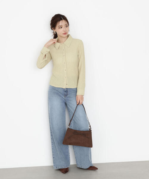 PROPORTION BODY DRESSING(プロポーションボディドレッシング)の「<ハンドウォッシャブル>アイレットレースシャツ / 1215260902(Tシャツ/カットソー・レディース・ブラック/ホワイト系その他/イエロー・FREE)」の13枚目の写真