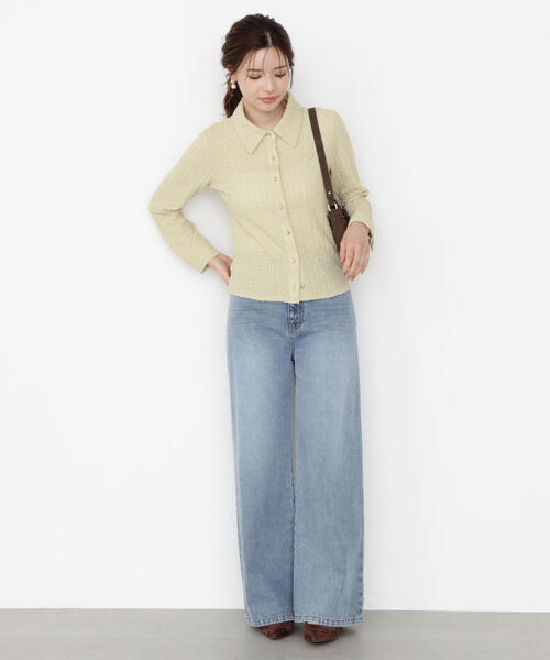 PROPORTION BODY DRESSING(プロポーションボディドレッシング)の「<ハンドウォッシャブル>アイレットレースシャツ / 1215260902(Tシャツ/カットソー・レディース・ブラック/ホワイト系その他/イエロー・FREE)」の12枚目の写真