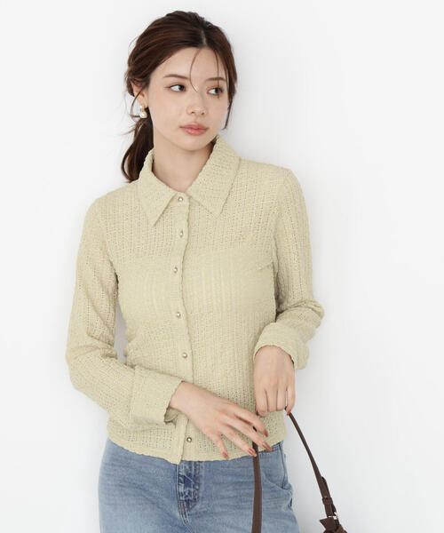 PROPORTION BODY DRESSING(プロポーションボディドレッシング)の「<ハンドウォッシャブル>アイレットレースシャツ / 1215260902(Tシャツ/カットソー・レディース・ブラック/ホワイト系その他/イエロー・FREE)」の11枚目の写真