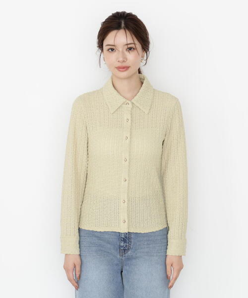 PROPORTION BODY DRESSING(プロポーションボディドレッシング)の「<ハンドウォッシャブル>アイレットレースシャツ / 1215260902(Tシャツ/カットソー・レディース・ブラック/ホワイト系その他/イエロー・FREE)」の10枚目の写真