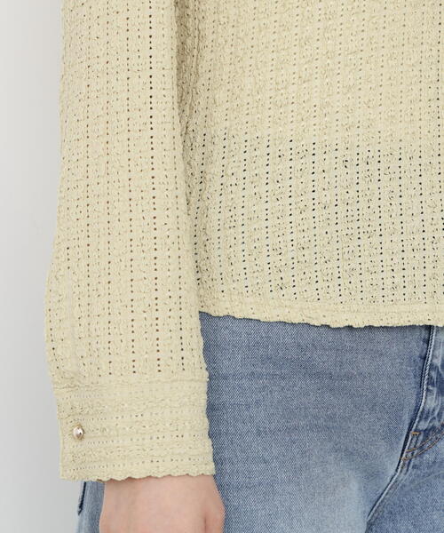 PROPORTION BODY DRESSING(プロポーションボディドレッシング)の「<ハンドウォッシャブル>アイレットレースシャツ / 1215260902(Tシャツ/カットソー・レディース・ブラック/ホワイト系その他/イエロー・FREE)」の5枚目の写真