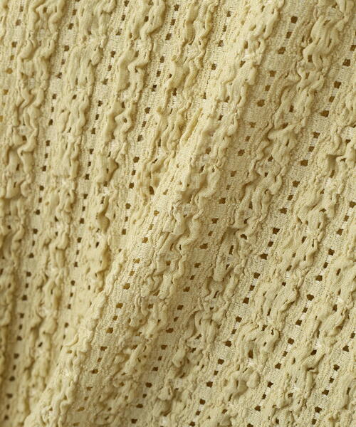 PROPORTION BODY DRESSING(プロポーションボディドレッシング)の「<ハンドウォッシャブル>アイレットレースシャツ / 1215260902(Tシャツ/カットソー・レディース・ブラック/ホワイト系その他/イエロー・FREE)」の4枚目の写真