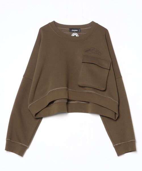 DSQUARED2(ディースクエアード)の「Icon New Generation Onion Cropped Fit Crewneck/0252(スウェット・レディース・アーミー/ブラック・XS/S/M)」の1枚目の写真