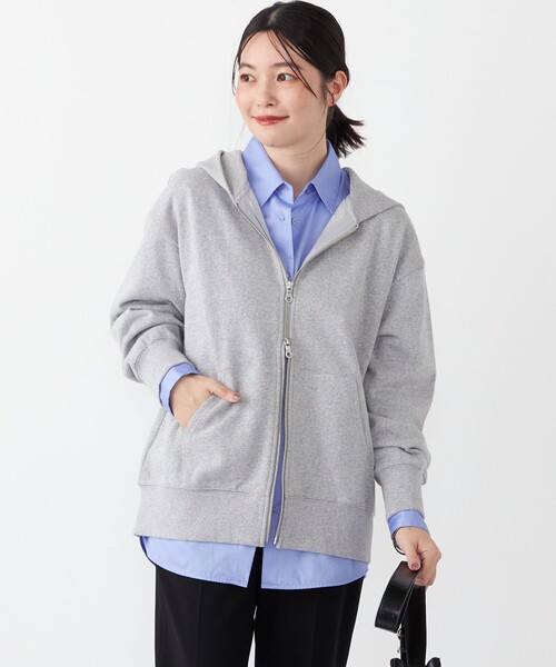 セール】SHIPS Colors:〈手洗い可能〉USA 裏毛 ジップ フーディー