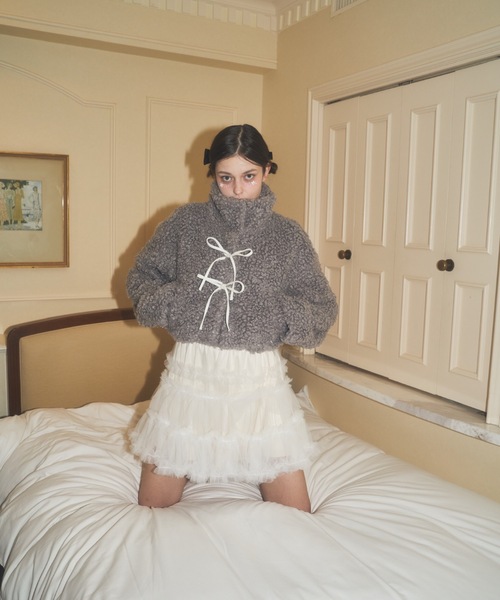 プードルファーリボンコート（その他アウター）｜Lovilyn（ラヴィリン