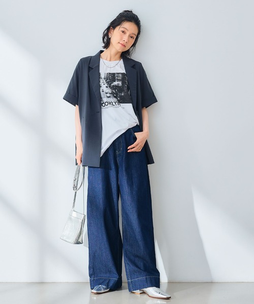 CROSS FUNCTION（クロスファンクション）の「《撥水》FRESH DENIM デニムワイドバギーパンツ【CROSS FUNCTION/クロスファンクション】（デニムパンツ・レディース・ホワイト/ネイビー/サックスブルー・TLL/TL/TM/LL/L/M）」の18枚目の写真