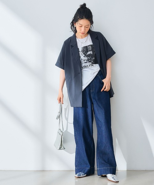 CROSS FUNCTION（クロスファンクション）の「《撥水》FRESH DENIM デニムワイドバギーパンツ【CROSS FUNCTION/クロスファンクション】（デニムパンツ・レディース・ホワイト/ネイビー/サックスブルー・TLL/TL/TM/LL/L/M）」の19枚目の写真