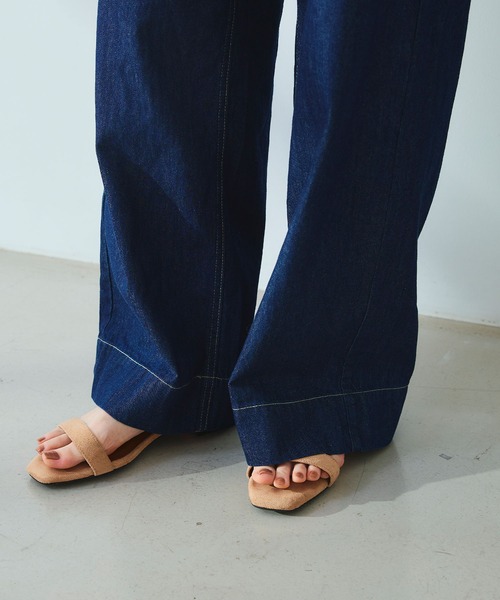 CROSS FUNCTION（クロスファンクション）の「《撥水》FRESH DENIM デニムワイドバギーパンツ【CROSS FUNCTION/クロスファンクション】（デニムパンツ・レディース・ホワイト/ネイビー/サックスブルー・TLL/TL/TM/LL/L/M）」の6枚目の写真