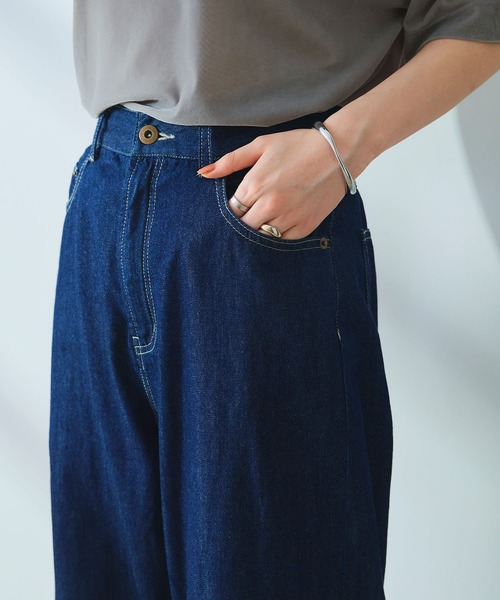 CROSS FUNCTION（クロスファンクション）の「《撥水》FRESH DENIM デニムワイドバギーパンツ【CROSS FUNCTION/クロスファンクション】（デニムパンツ・レディース・ホワイト/ネイビー/サックスブルー・TLL/TL/TM/LL/L/M）」の5枚目の写真