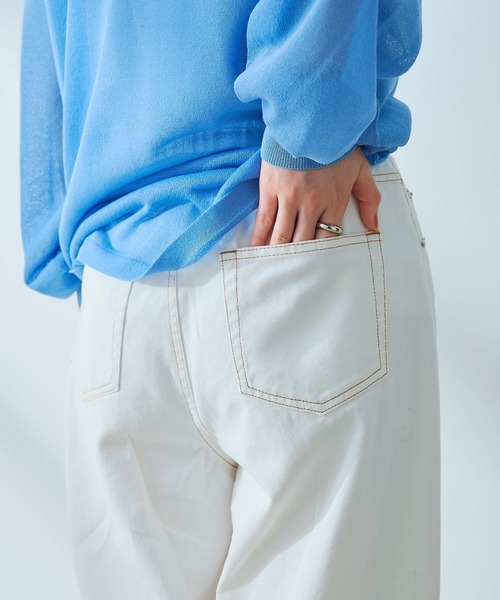 CROSS FUNCTION（クロスファンクション）の「《撥水》FRESH DENIM デニムワイドバギーパンツ【CROSS FUNCTION/クロスファンクション】（デニムパンツ・レディース・ホワイト/ネイビー/サックスブルー・TLL/TL/TM/LL/L/M）」の11枚目の写真