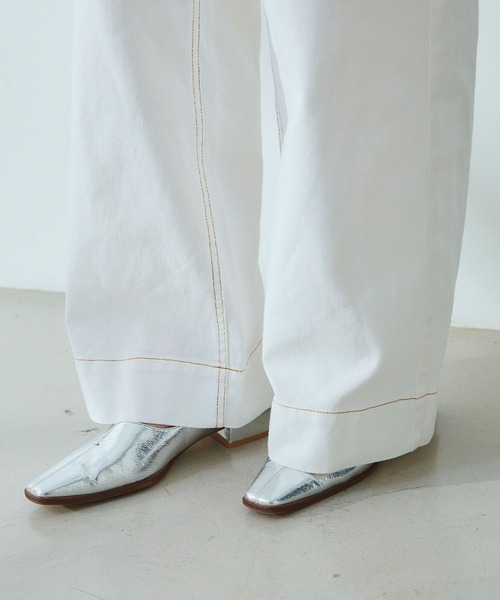 CROSS FUNCTION（クロスファンクション）の「《撥水》FRESH DENIM デニムワイドバギーパンツ【CROSS FUNCTION/クロスファンクション】（デニムパンツ・レディース・ホワイト/ネイビー/サックスブルー・TLL/TL/TM/LL/L/M）」の10枚目の写真