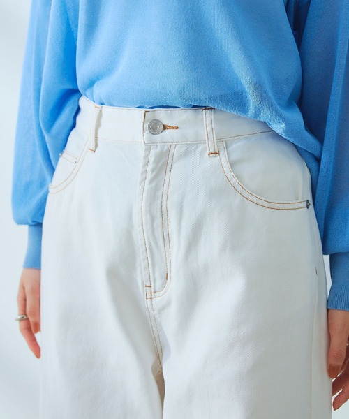 CROSS FUNCTION（クロスファンクション）の「《撥水》FRESH DENIM デニムワイドバギーパンツ【CROSS FUNCTION/クロスファンクション】（デニムパンツ・レディース・ホワイト/ネイビー/サックスブルー・TLL/TL/TM/LL/L/M）」の8枚目の写真