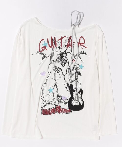 GEMEDA(ジェメダ)の「プリントショルダーオープンロンT(Tシャツ/カットソー・レディース・イエロー/ホワイト・M)」の12枚目の写真