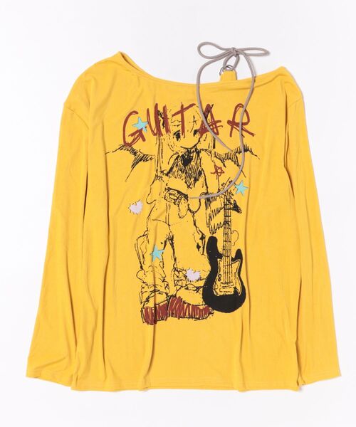 GEMEDA(ジェメダ)の「プリントショルダーオープンロンT(Tシャツ/カットソー・レディース・イエロー/ホワイト・M)」の13枚目の写真
