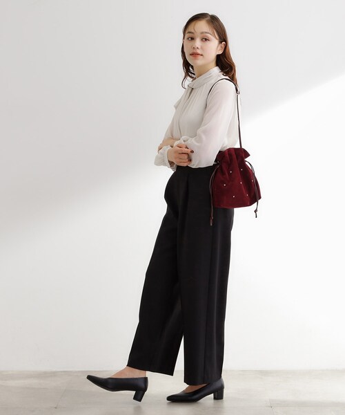 grove（グローブ）の「スタッズスエード調巾着ショルダー（ショルダーバッグ・レディース・ナチュラル/ブラック/ボルドー・00）」の8枚目の写真