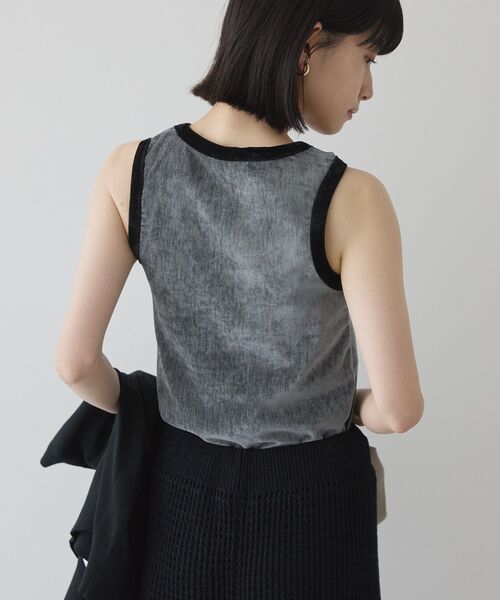 AMERICAN HOLIC（アメリカンホリック）の「配色ベロアタンクトップ（タンクトップ・レディース・チャコールグレー/ホワイト系その他2・L/M）」の5枚目の写真