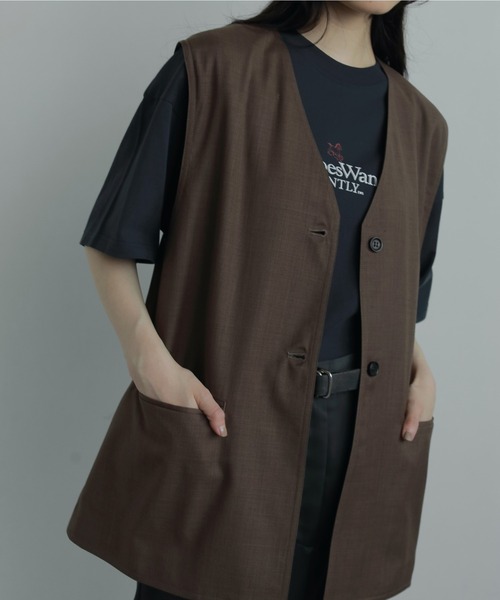 Ringo様⭐︎アンヌークanukeCutoff Over Vest 36ブラウン Ringo様⭐︎アンヌークanukeCutoff Over Vest 36ブラウン - メルカリ