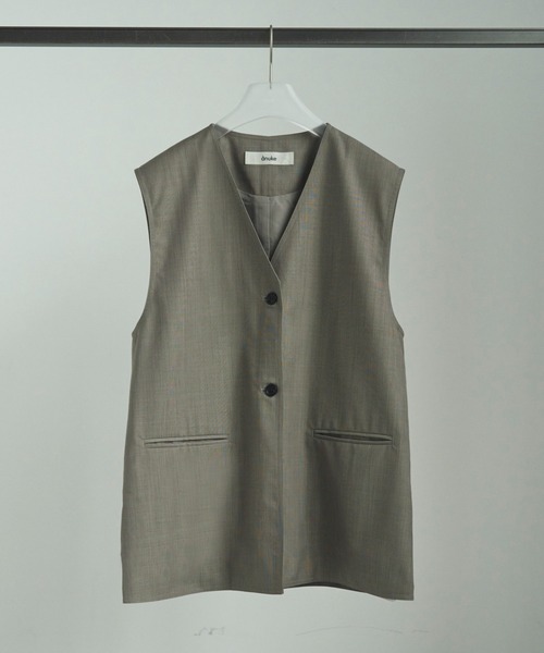 anuke/アンヌーク] Vネック ステッチベスト（ベスト）｜anuke