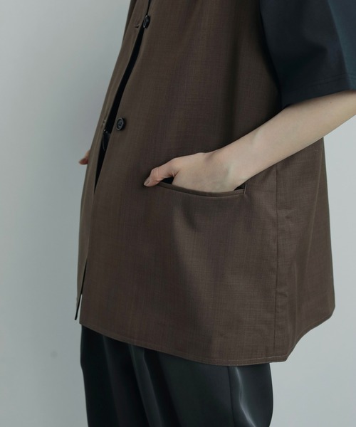 anuke（アンヌーク）の「[anuke/アンヌーク] Vネック ステッチベスト（ベスト・レディース・ブラウン/ベージュ・F）」の6枚目の写真
