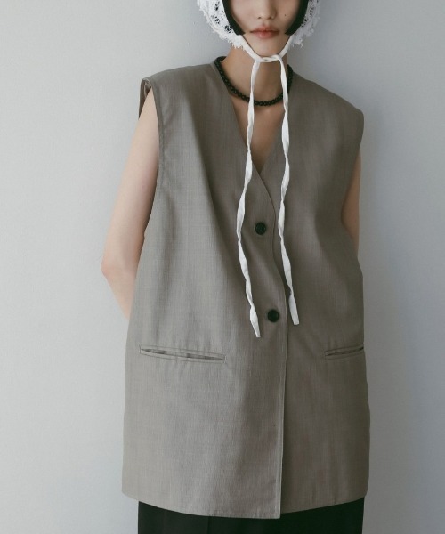 anuke/アンヌーク] Vネック ステッチベスト（ベスト）｜anuke