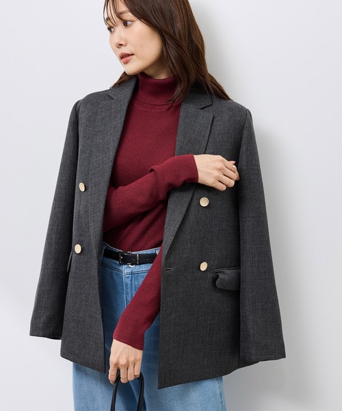 ROPE' PICNIC（ロペピクニック）の「スリートーンツイードジャケット/セットアップ対応（テーラードジャケット・レディース・チャコールグレー/ダークブラウン・M/L）」の5枚目の写真