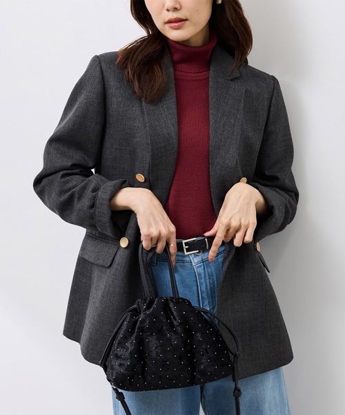 ROPE' PICNIC（ロペピクニック）の「スリートーンツイードジャケット/セットアップ対応（テーラードジャケット・レディース・チャコールグレー/ダークブラウン・M/L）」の6枚目の写真