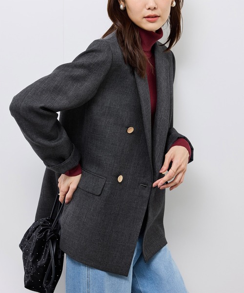 ROPE' PICNIC（ロペピクニック）の「スリートーンツイードジャケット/セットアップ対応（テーラードジャケット・レディース・チャコールグレー/ダークブラウン・M/L）」の7枚目の写真