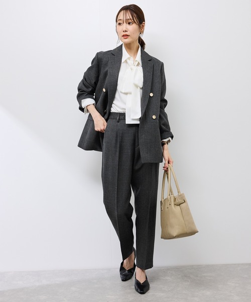 ROPE' PICNIC（ロペピクニック）の「スリートーンツイードジャケット/セットアップ対応（テーラードジャケット・レディース・チャコールグレー/ダークブラウン・M/L）」の13枚目の写真