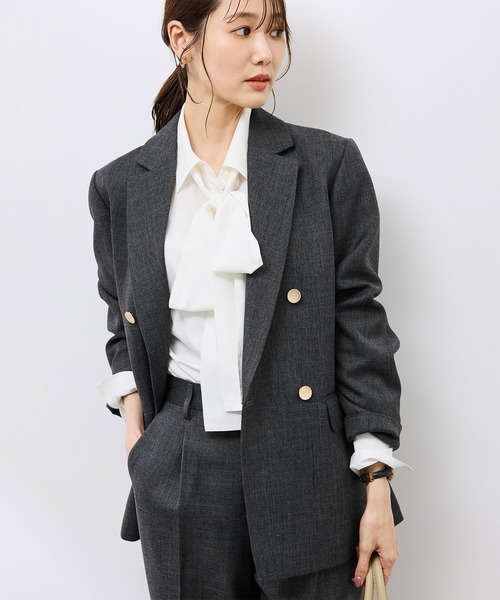 ROPE' PICNIC（ロペピクニック）の「スリートーンツイードジャケット/セットアップ対応（テーラードジャケット・レディース・チャコールグレー/ダークブラウン・M/L）」の14枚目の写真