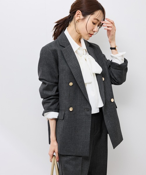 ROPE' PICNIC（ロペピクニック）の「スリートーンツイードジャケット/セットアップ対応（テーラードジャケット・レディース・チャコールグレー/ダークブラウン・M/L）」の15枚目の写真