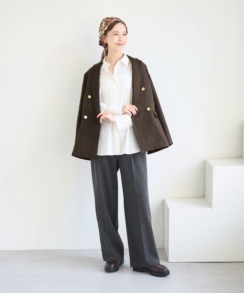 新品タグ付き ROPE’ PICNIC スリートーンツイードジャケット ブラウン ロペピクニック ROPE' PICNIC スリートーンツイードジャケット