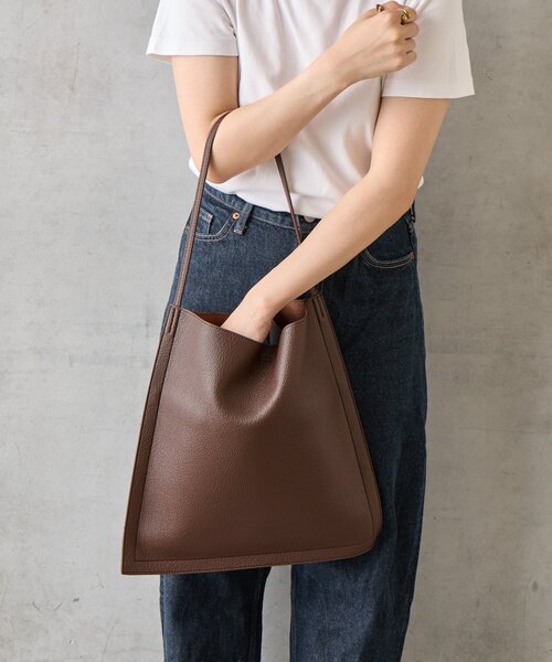 BIRTHDAY BAR(バースデイバー)の「【cache cache カシュカシュ】ワンハンドルスクエアホーボーバッグ(トートバッグ・レディース・ライム/ブラウン/ブラック/ベージュ・0)」の6枚目の写真