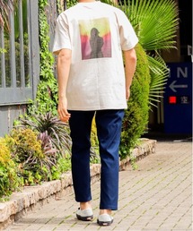 /バックプリント コットンTシャツ/