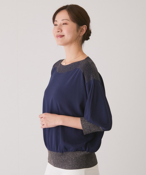 Jayro(ジャイロ)の「7分袖パフスリーブニットプルオーバー(Tシャツ/カットソー・レディース・ネイビー/グレー/ブラック/ホワイト系その他/レッド・M)」の8枚目の写真