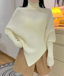 アシンメトリー ドルマンシルエットニット