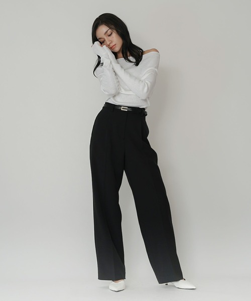 KINO THE KEI(キノザケイ)の「ワイド ストレート スラックス KINO THE KEI(その他パンツ・レディース・ブラック/ベージュ/グレー・S/M)」の20枚目の写真