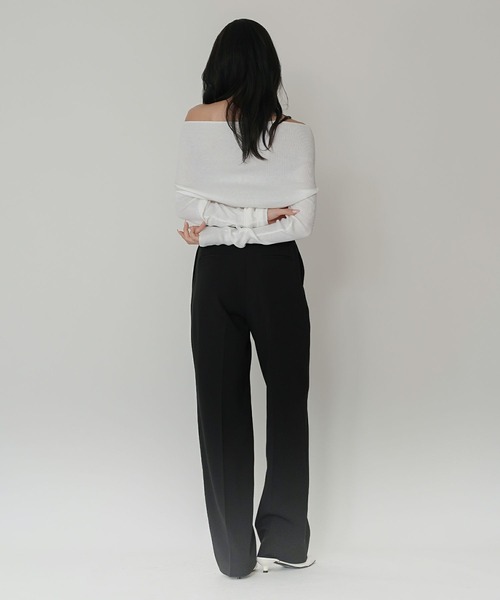 KINO THE KEI(キノザケイ)の「ワイド ストレート スラックス KINO THE KEI(その他パンツ・レディース・ブラック/ベージュ/グレー・S/M)」の22枚目の写真