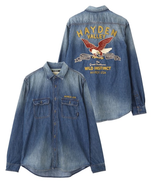 EMB DENIM SHIRT 'HAYDEN VALLEY' / 刺繍 デニムシャツ ヘイデン
