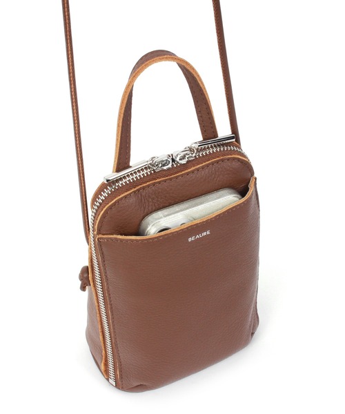 Beau're(ヴュレ)の「BEAURE New ブガッティ型 2Way ミニ ショルダー Bag(ショルダーバッグ・レディース・ネイビー/ブラウン/アイボリー/ブラック/シルバー・FREE)」の8枚目の写真