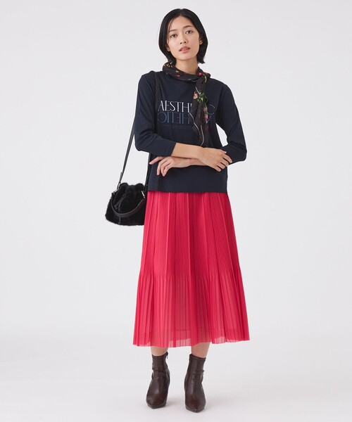 TRANS WORK(トランスワーク)の「【L】【ウォッシャブル】コーコランバイオスムースプリントTシャツ(Tシャツ/カットソー・レディース・ネイビー/オフホワイト/ピンク系その他2・44/46)」の10枚目の写真