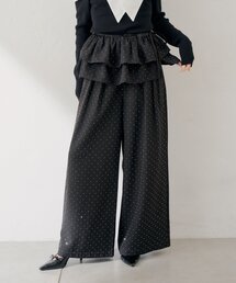 Chico | 【SALON by Chico】取り外しフリルルーズラインストーンスラックス(その他パンツ)