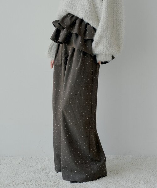 SALON by Chico】取り外しフリルルーズスラックスパンツ（その他