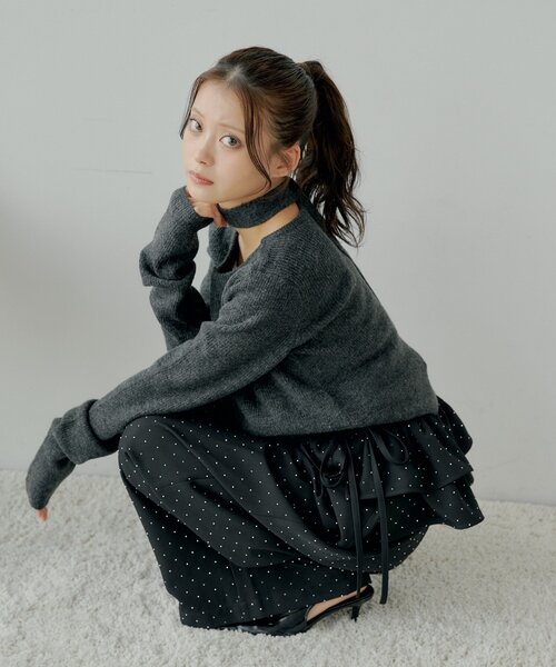 Chico（チコ）の「【SALON by Chico】取り外しフリルルーズスラックスパンツ（その他パンツ・レディース・グレー/グレー系その他2/ブラック/ブラウン系その他2/ブラック系その他2/グレー系その他3/ブルー系その他3・FREE/SMALL）」の12枚目の写真