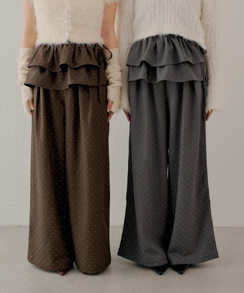 Chico（チコ）の「【SALON by Chico】取り外しフリルルーズスラックスパンツ（その他パンツ・レディース・グレー/グレー系その他2/ブラック/ブラウン系その他2/ブラック系その他2/グレー系その他3/ブルー系その他3・FREE/SMALL）」の14枚目の写真