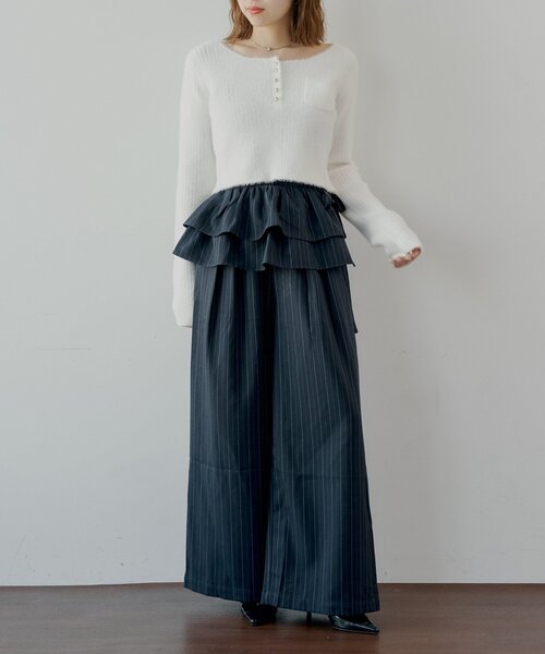 SALON by Chico】取り外しフリルルーズスラックスパンツ（その他パンツ