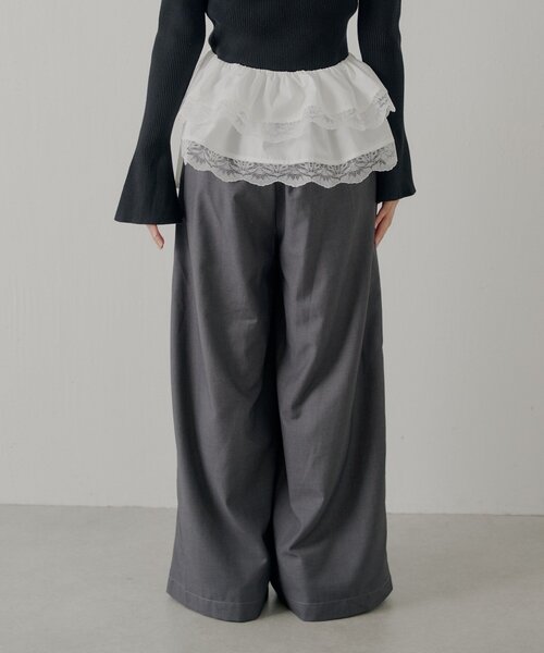 Chico（チコ）の「【SALON by Chico】取り外しフリルルーズスラックスパンツ（その他パンツ・レディース・グレー/グレー系その他2/ブラック/ブラウン系その他2/ブラック系その他2/グレー系その他3/ブルー系その他3・FREE/SMALL）」の22枚目の写真
