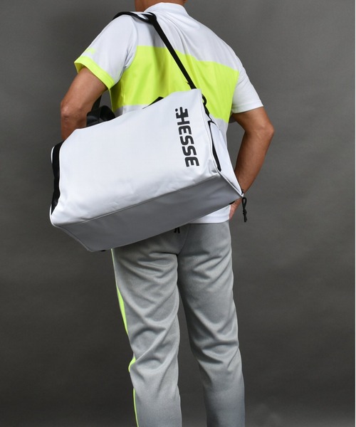 COMON GOLF(コモンゴルフ)の「シューズ収納 & 汚れものスペース付き 2WAYゴルフボストンバッグ(ボストンバッグ・メンズ・ブラック/ホワイト/イエロー・FREE)」の10枚目の写真
